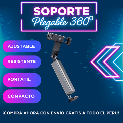 Soporte Plegable para Celular – Ajustable y Giratorio 360°